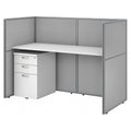 Office Cubicle Desk Set with Closed Panels in White A103744