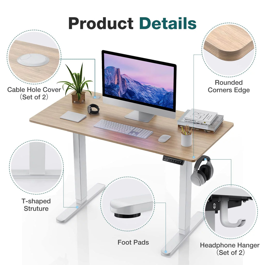 Height Adjustable Electric Standing Desk 40 x 24 Inches I6114