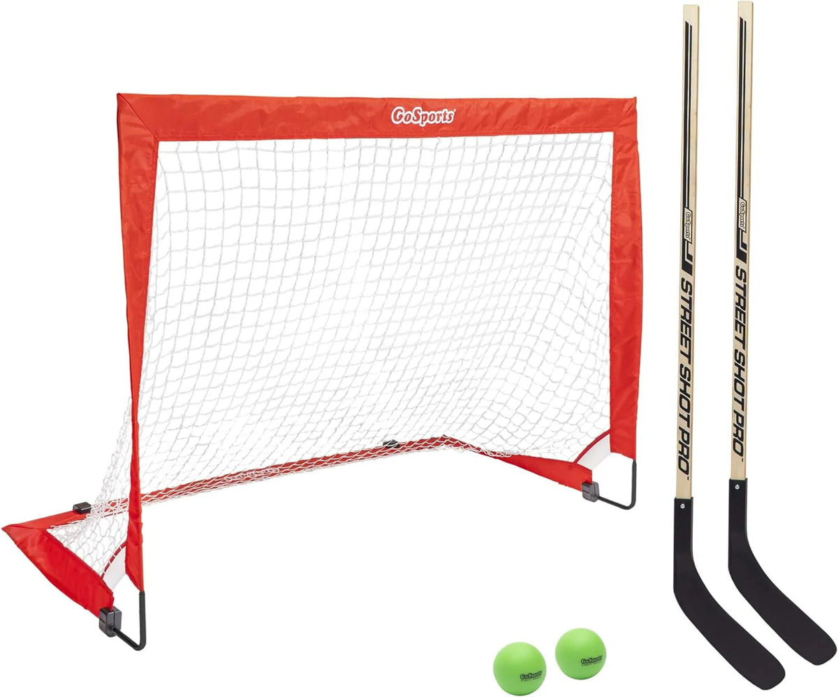 Hockey Street Set with Pop-Up Goal and 2 Sticks Q79713