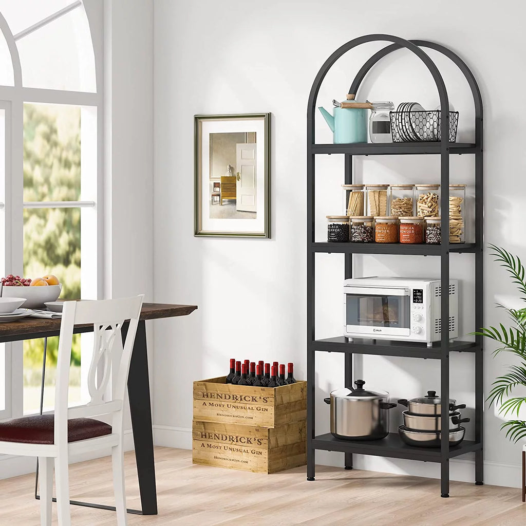 4-Tier Wood Bookshelf Set of 2 with Metal Frame X42312