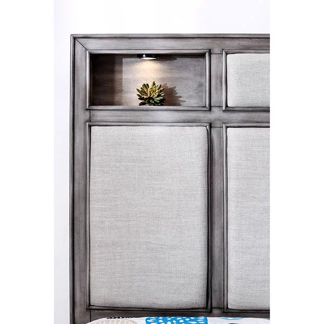 1pc Eastern King Size Bed Gray Finish X59474