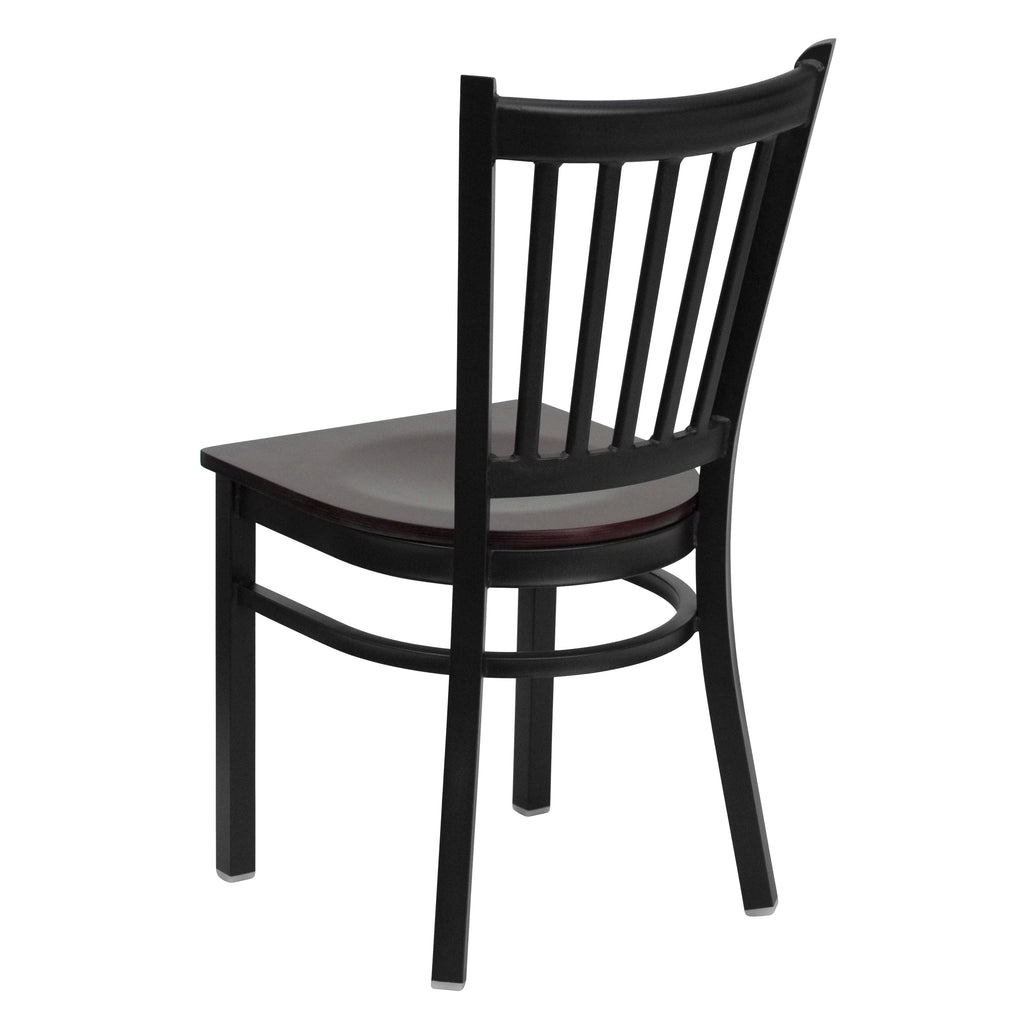 Black Vertical Back Metal Restaurant Chair E430437
