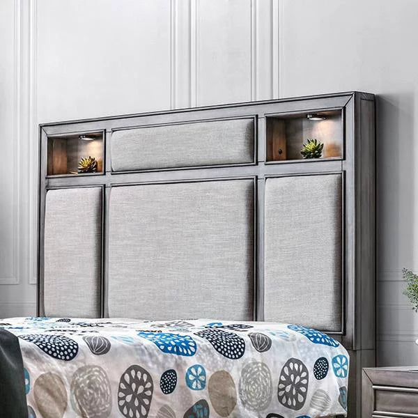 1pc Eastern King Size Bed Gray Finish X59474