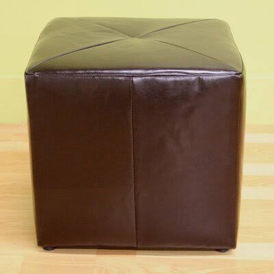 16'' Wide Faux Leather Square Cube Ottoman with Storage F1275