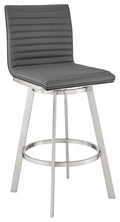 Gray Faux Leather Swivel Counter Height Stool P77159