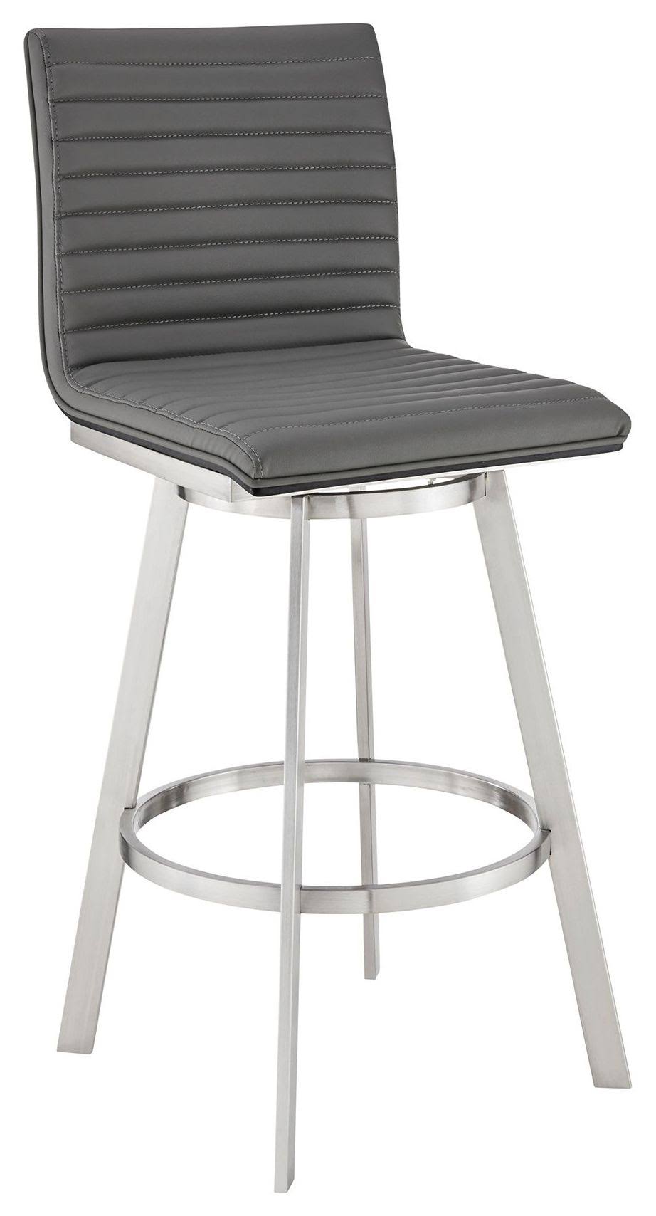 Gray Faux Leather Swivel Counter Height Stool P77159
